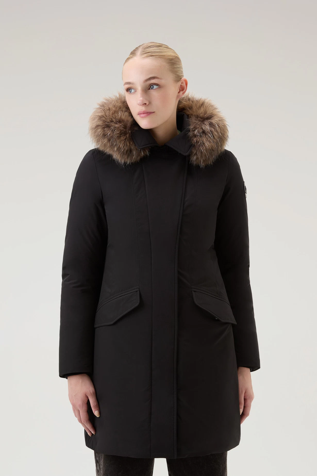 Modern Vail Parka mit abnehmbarer Kapuze Melton Blue - BLACK, XS